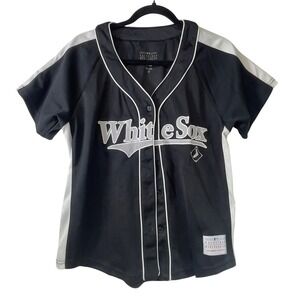 Chicago White‎ Sox MLB Baseball Jersey Button Up Black White Women's Size M